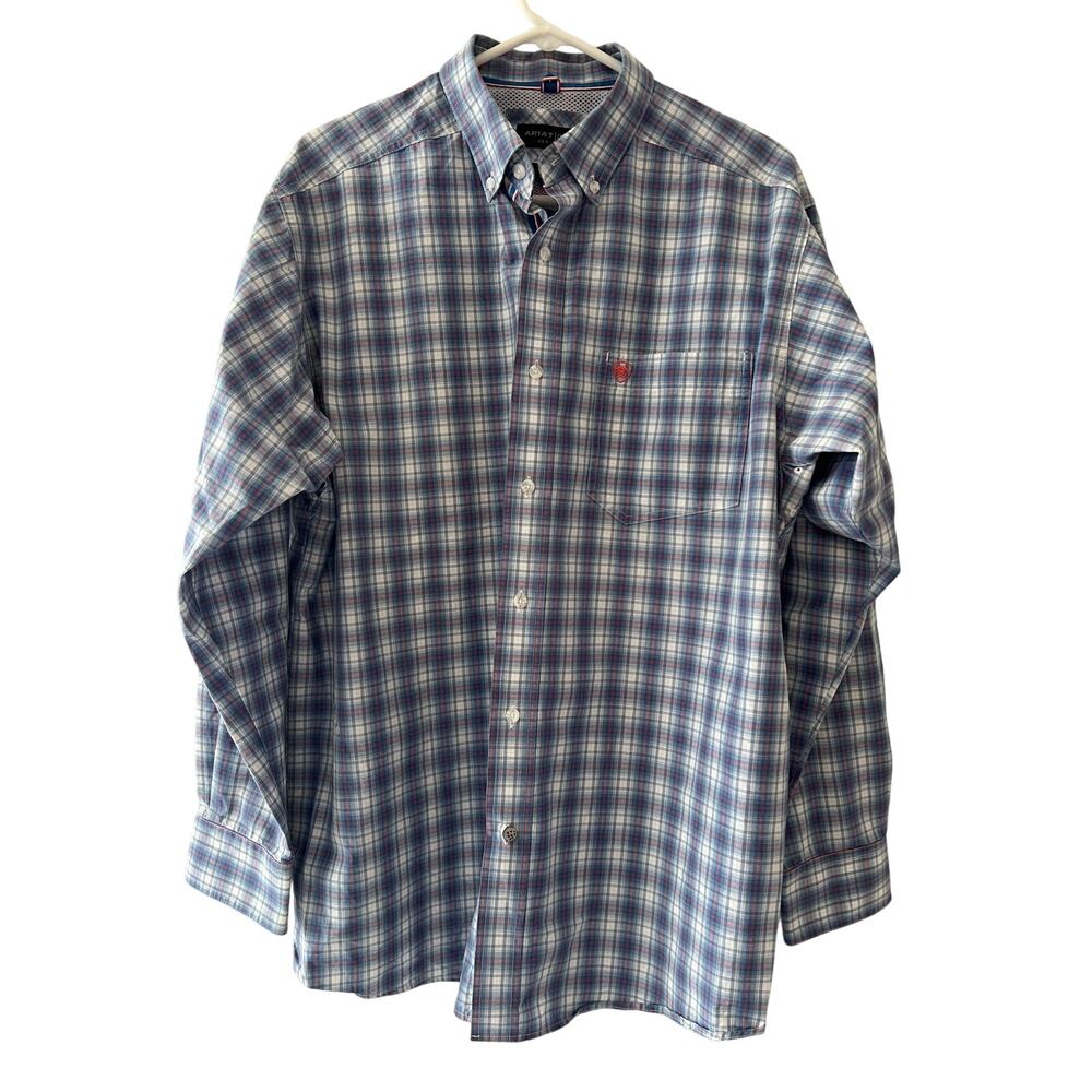 NWOT Ariat Men's Long Sleeve Button Up Pro Quanah Shirt Vented Size Large